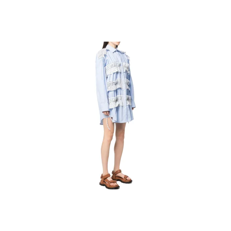MSGM Long Sleeved Dresses Women's Blue-3