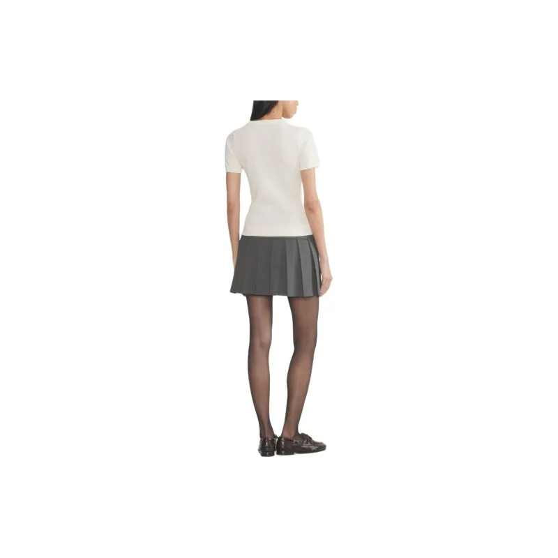 ARITZIA Sunday Best Malva Shortsleeve Sweater Sweater Women's Whisper White-2