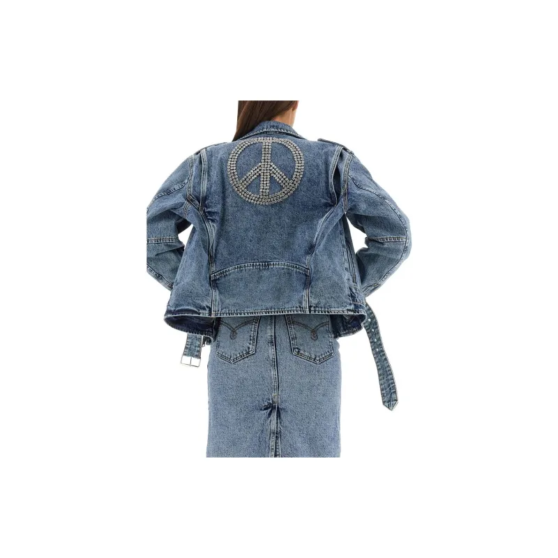 MOSCHINO Denim Jackets Women's Blue-3