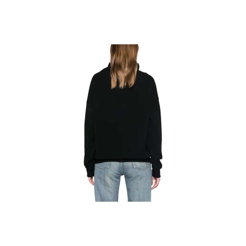 SAINT LAURENT V Neck Drop Shoulder Hoodie-2