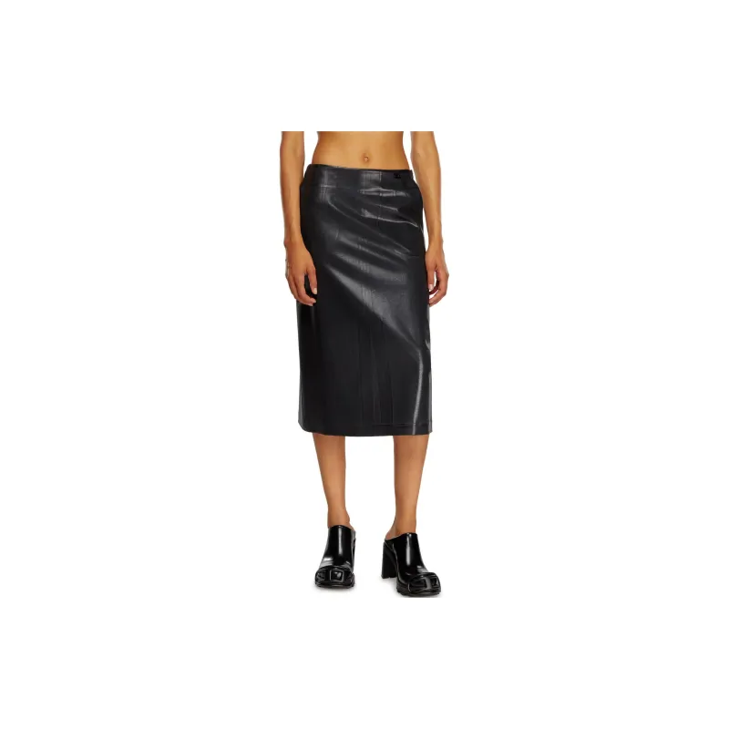 DIESEL O Rion Faux leather Midi Skirt-1