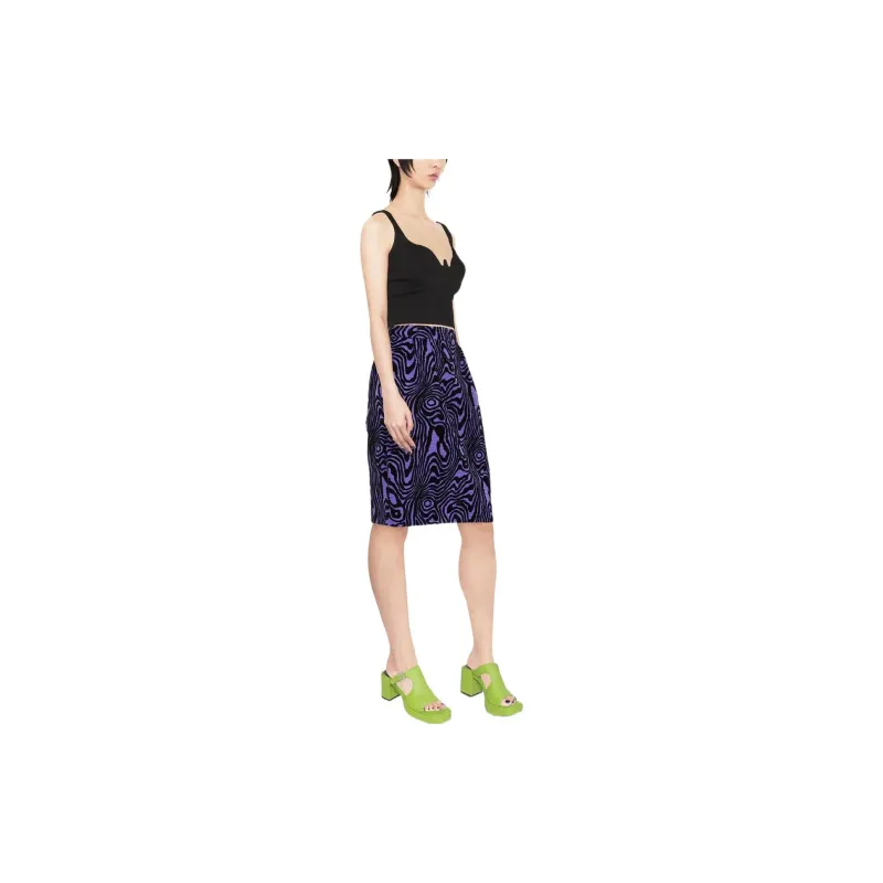 MOSCHINO Casual Long Skirts Women's Purple Black-3