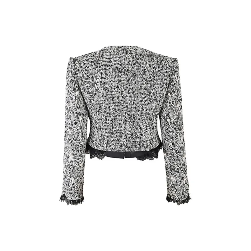 CHARM PICK Cropped Coat Women's Black-1