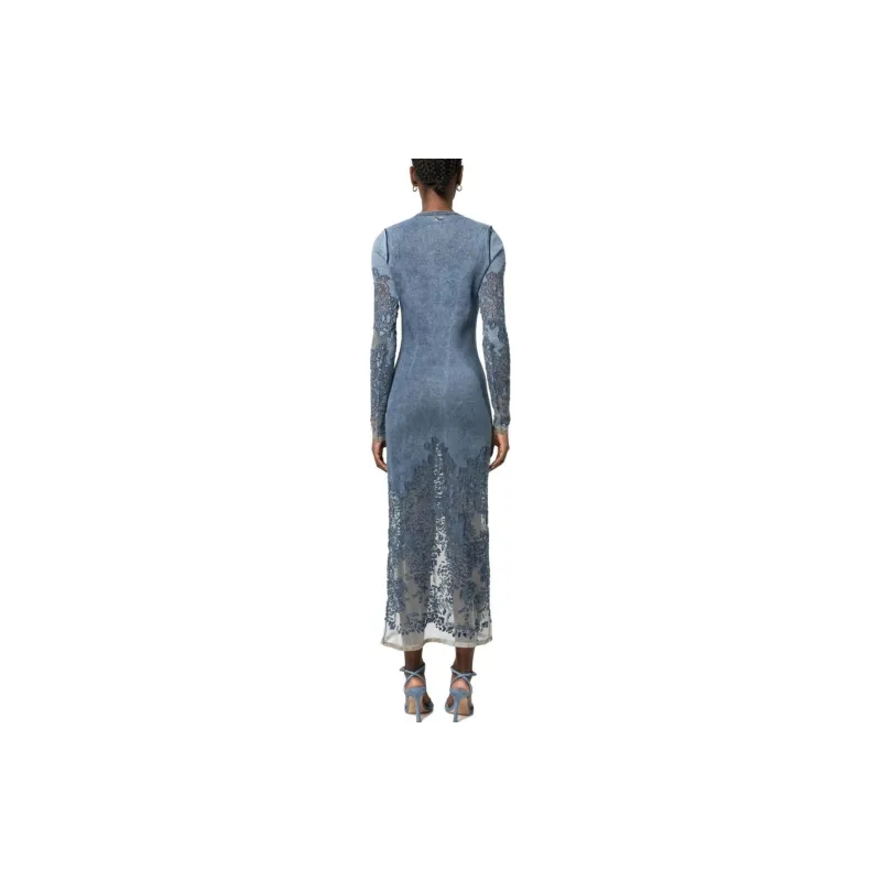 DIESEL Long-Sleeved Dresses Women's Blue Gray-2