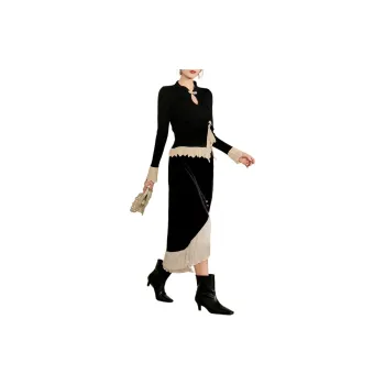 QIAOYUHUAZUN Skirt Set Women's Black
