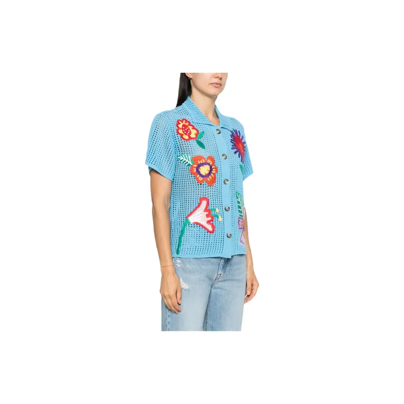 Mira Mikati Flower Crochet Shirt-2