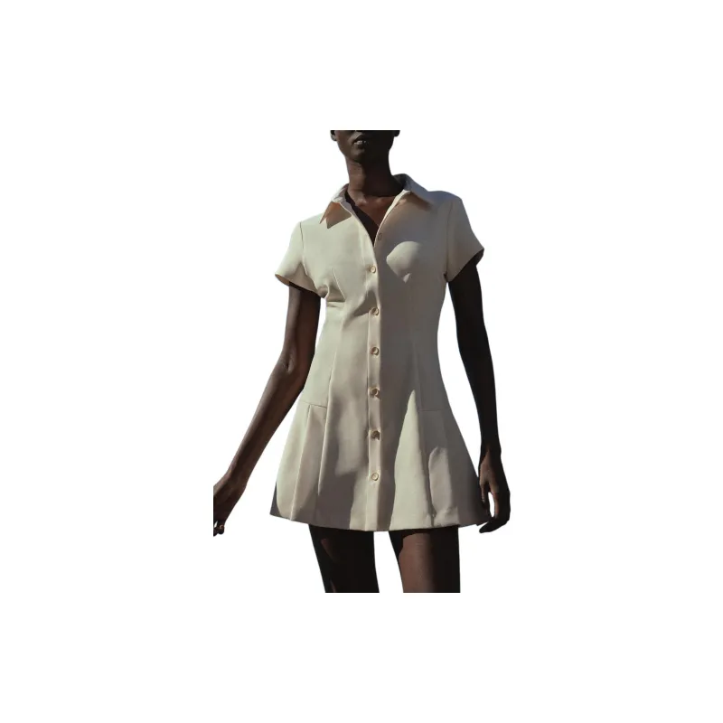 ZARA Short-Sleeved Dresses Women's White-2