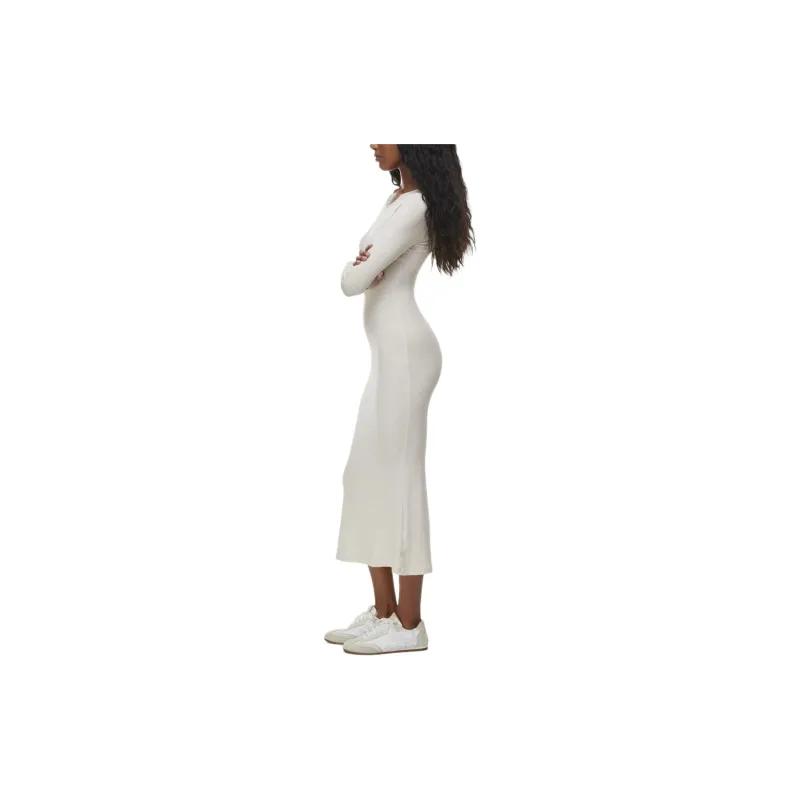 ARITZIA The Group By Babaton Luxe Lounge Serenity Dress Long-Sleeved Dresses Women's Heather Birch/Heather Birch-4