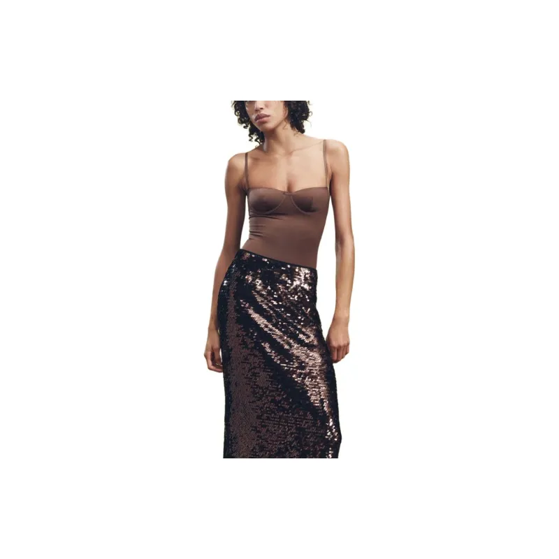 ZARA Bodysuits Women's Brown-3
