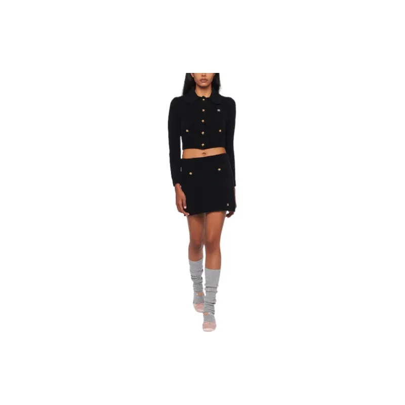 MIU MIU FW22 Casual Short Skirts Women's Black-1