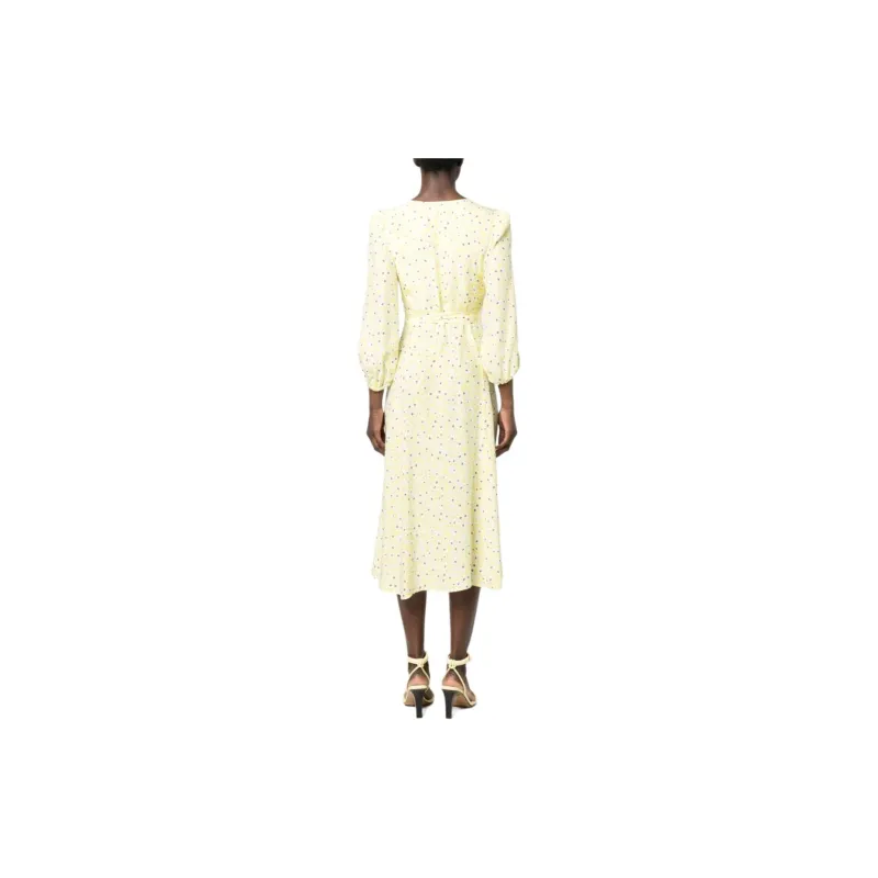 PAROSH Long-Sleeved Dresses Women's Light Yellow-3