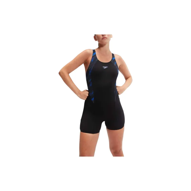 Speedo Women's HyperBoom Legsuit One-piece Swimsuit Women's Black-4