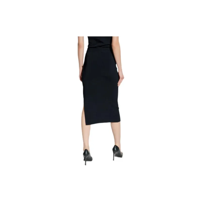 VERSACE JEANS Decorative Button Knitted Midi Skirt-1
