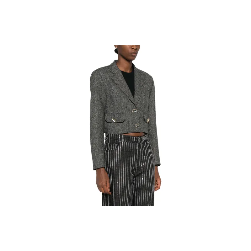 PINKO Cropped Button-Up Jacket-2