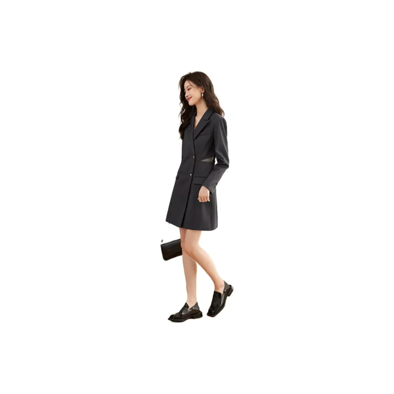 Mo Han Yi Mei Long Sleeved Dresses Women's Dark Gray-1