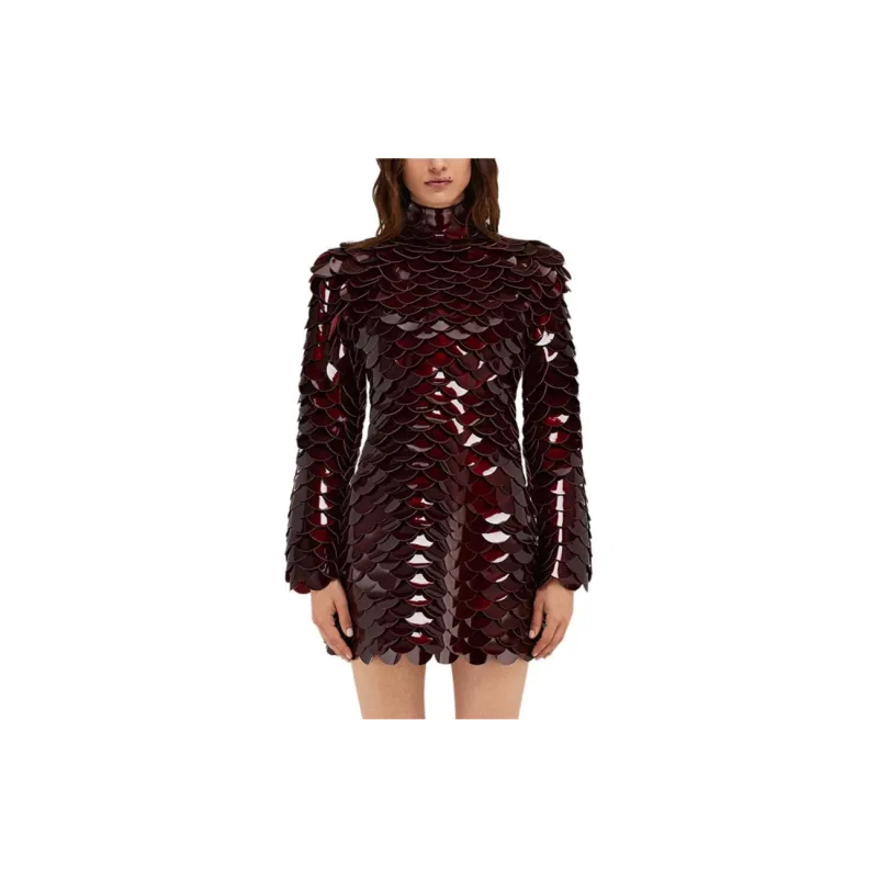 Ferragamo Patent Leather Scales Mini Dress-2