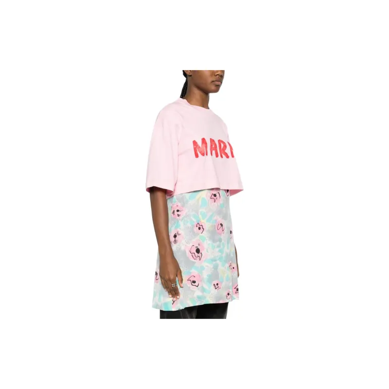 MARNI Logo Printed Cropped T Shirt-2