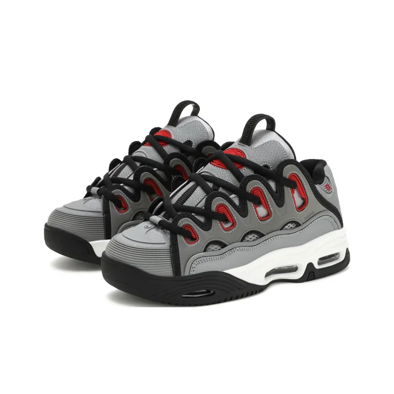 OSIRIS Skateboard Shoes Unisex Low Top Gray Red-2