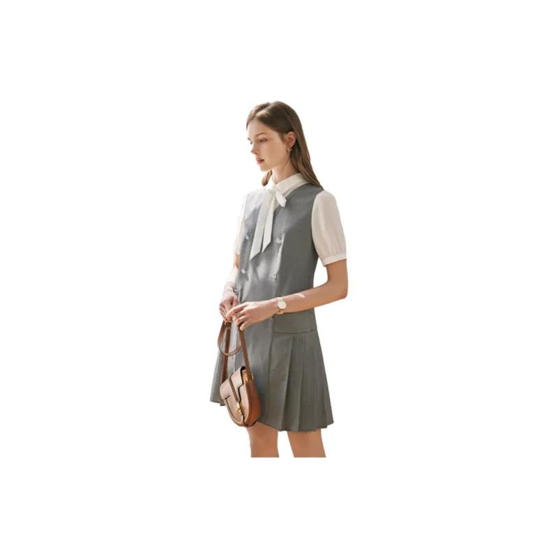 Famanxuan Short Sleeved Dress Women's Black-1