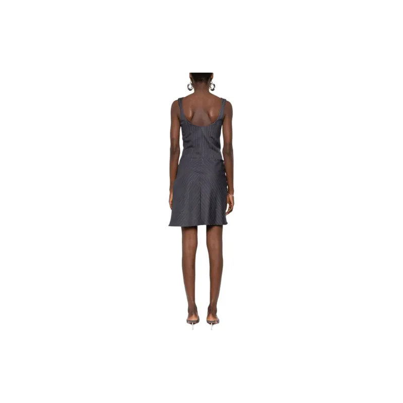 OFF-WHITE Pinstripe Twist Mini Dress-1