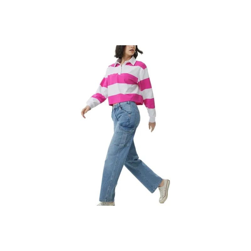 GAP T-Shirts Women's Pink Stripes-1