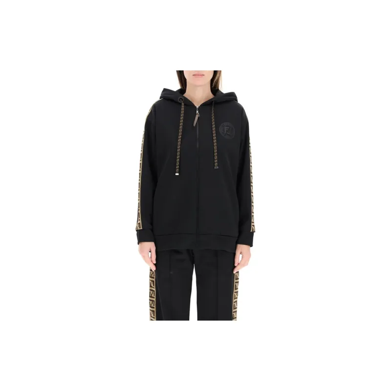 FENDI Sweatshirt Coat Women's Black-2