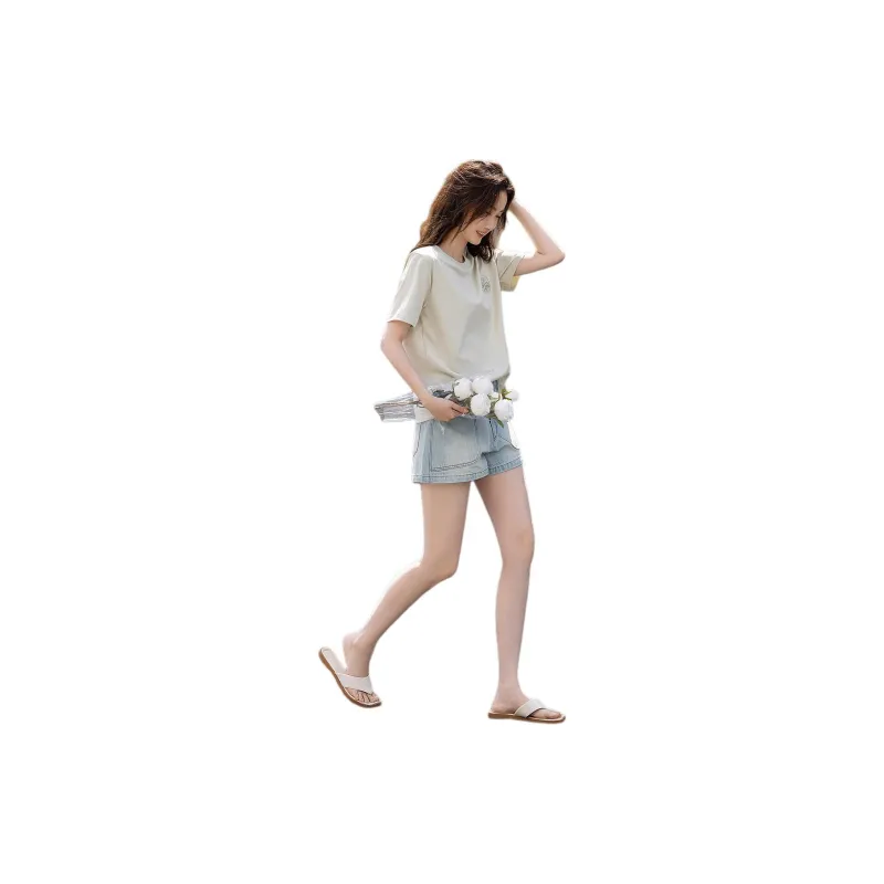 【dme】 T Shirt Women's Light Green-3