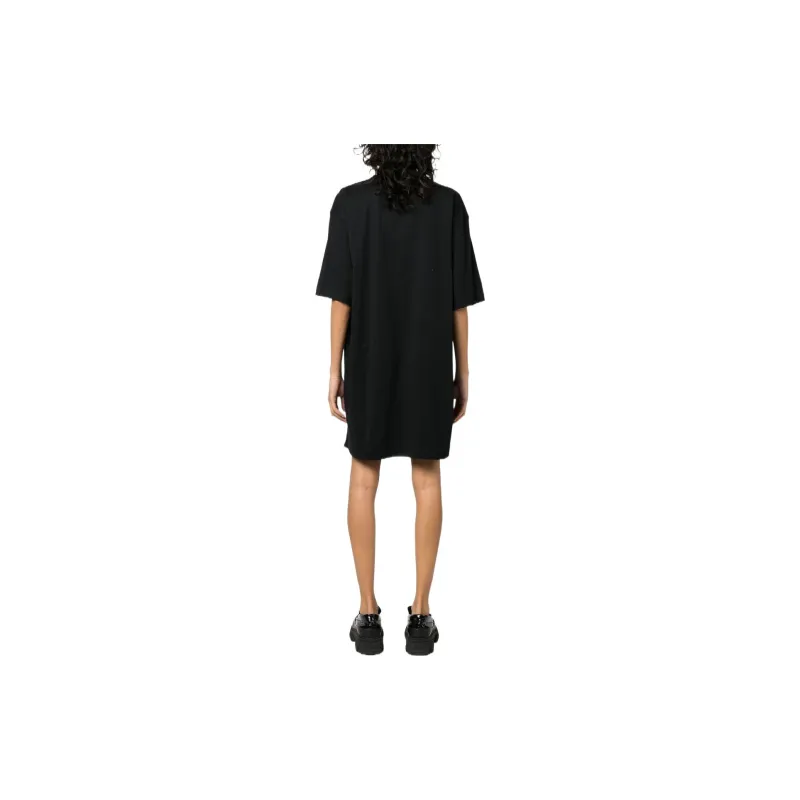 MSGM Logo print Glitter T shirt Dress-2