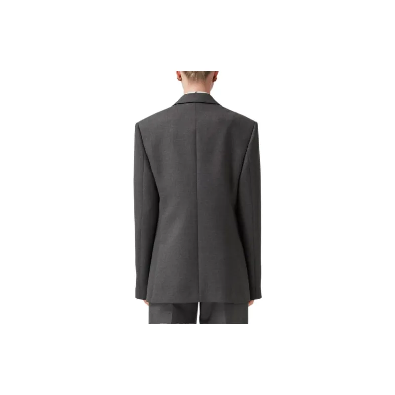 Burberry SS23 Business Suits Coats Women's Dark Heather Gray-3