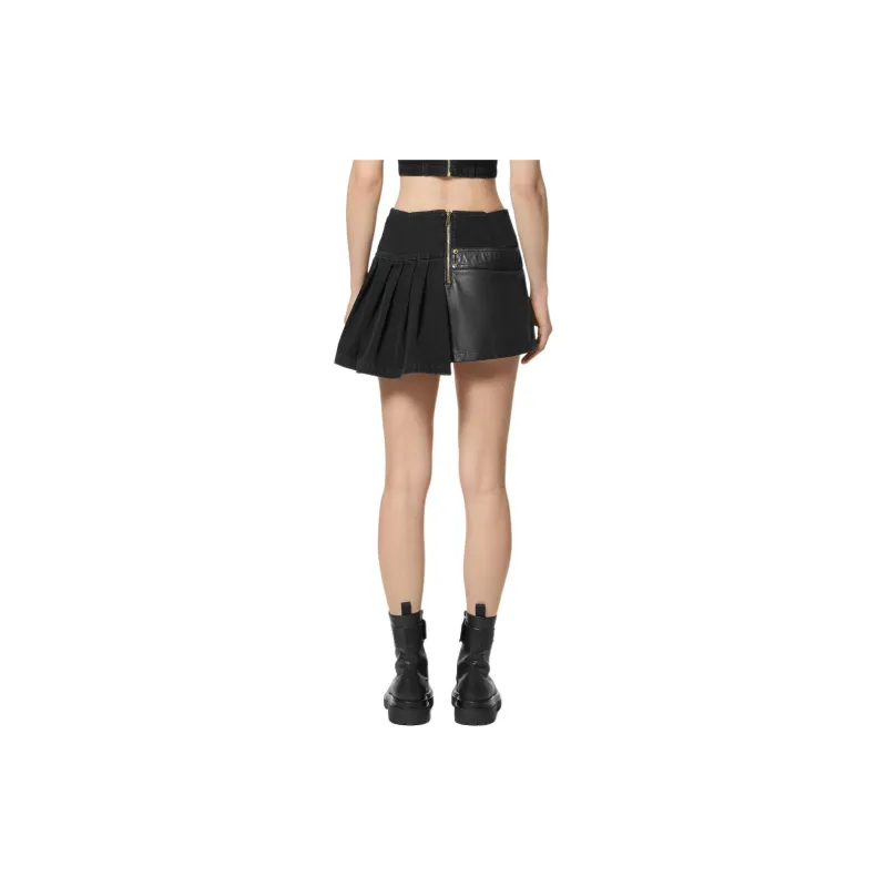VERSACE JEANS COUTURE Decorative buckle Details Mini Skirt-4