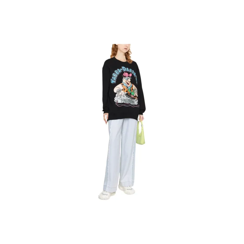 MOSCHINO Graphic Printed Ribbed Hem Sweatshirt-1
