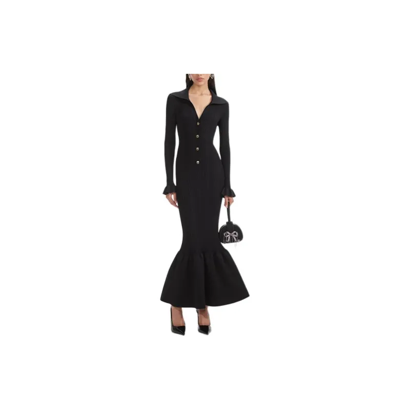 Self portrait Knitted Fluted Midi Dress-2