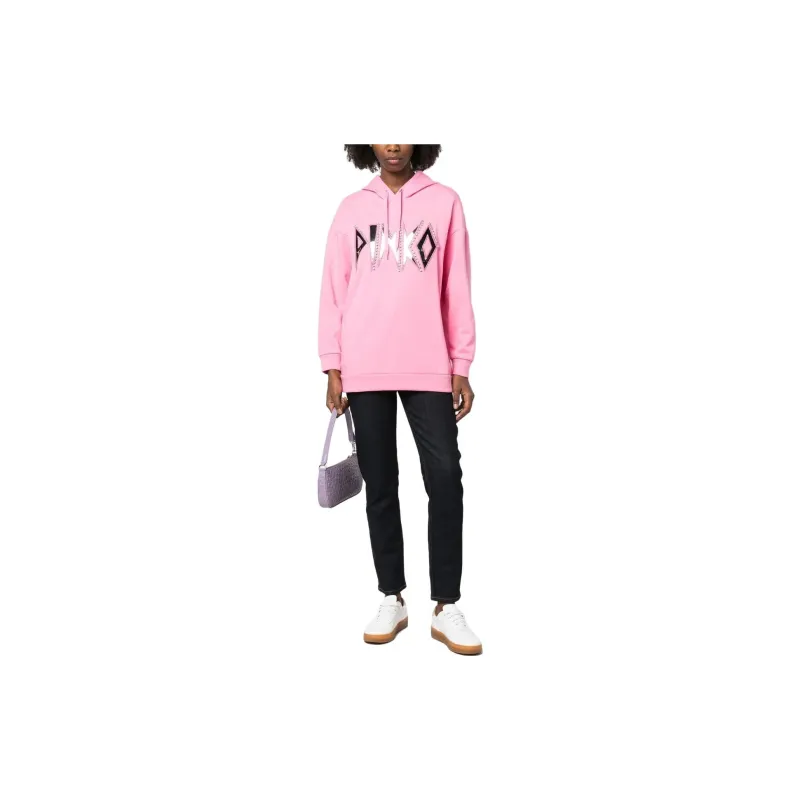 PINKO Mirrored logo Hoodie-2