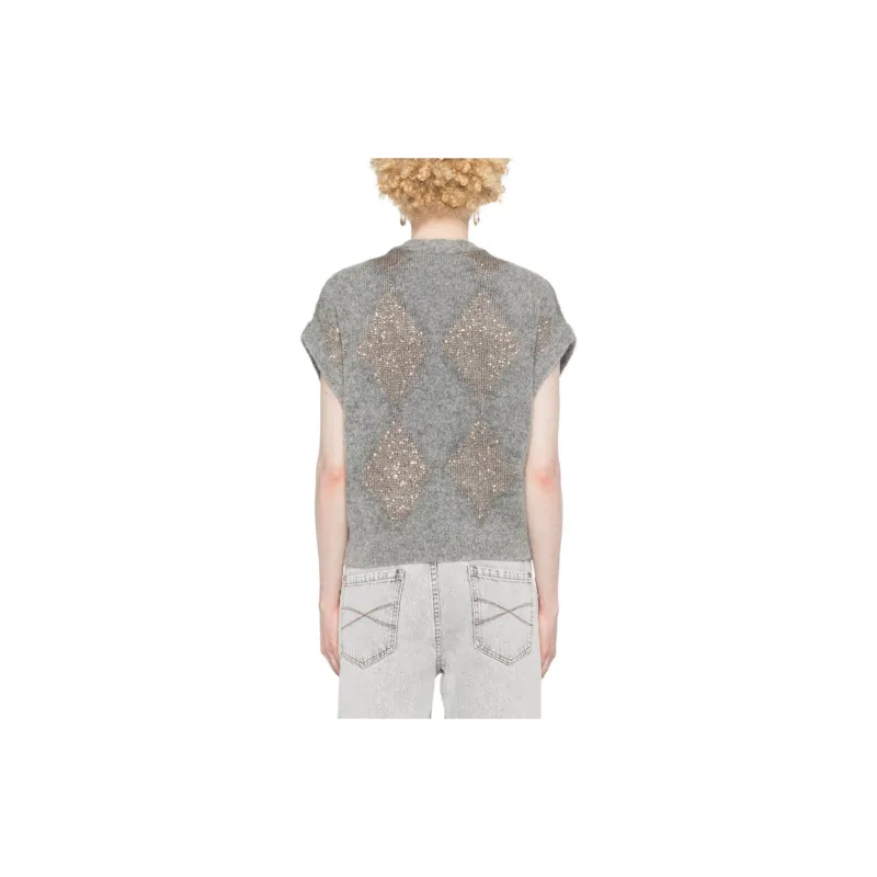 Brunello Cucinelli Sequin Embellished V Neck Cardigan-2