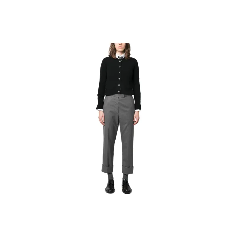 THOM BROWNE Ribbed Knit Crewneck Cardigan-3