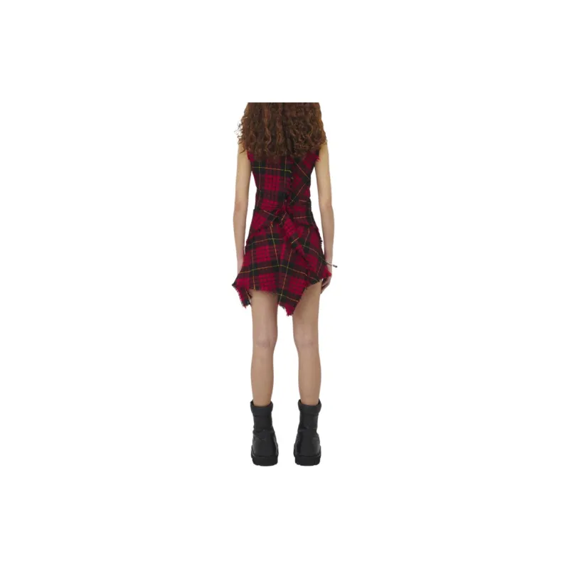 Alexander McQueen Fray Detailed Sleeveless Mini Dress-1