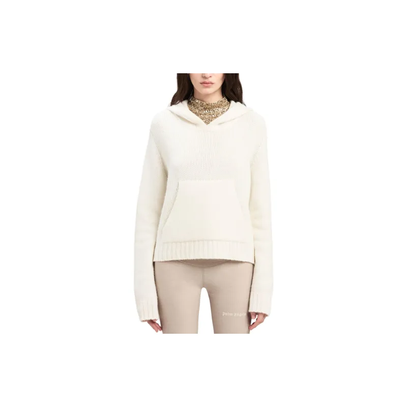 PALM ANGELS Logo Intarsia Knitted Hoodie-1