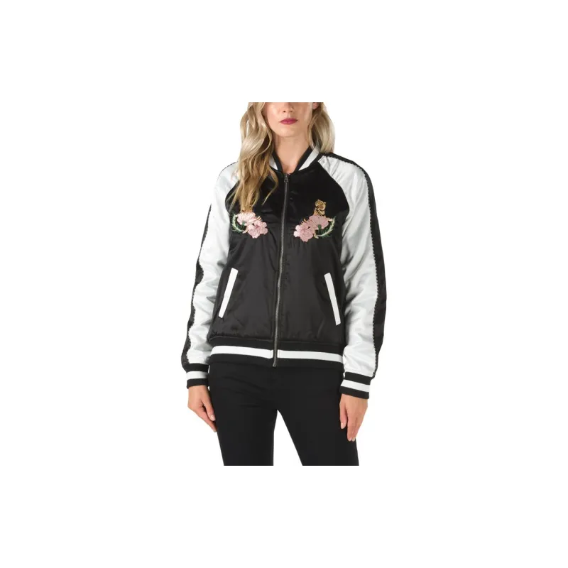 Vans Tiger Floral Embroidery Baseball Baseball Jacket Women's-2