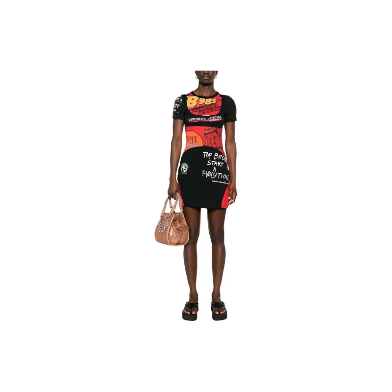 Marine Serre SS24 Short Sleeved Dress Women's Red-3