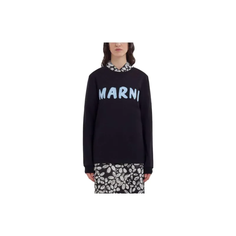 MARNI Logo Printed Crewneck T Shirt-2