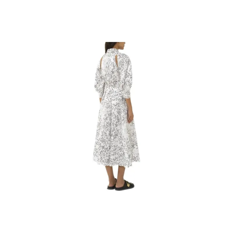 Chloe Cut-Out Shirt Dress Short-Sleeved Dresses Women's White-3