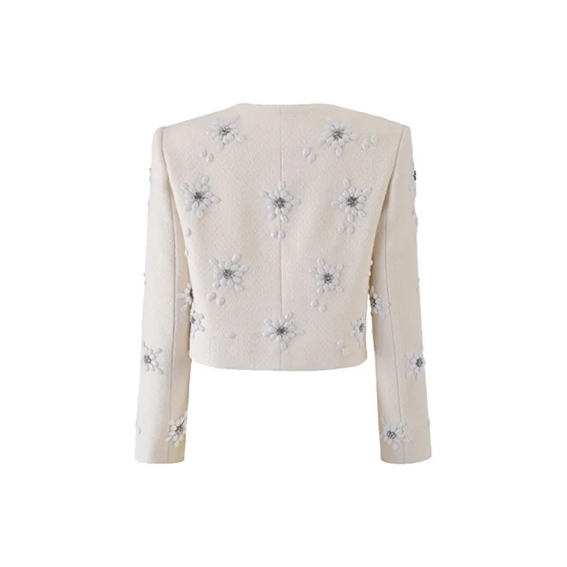CHARM PICK Cropped Coats Women's White-1