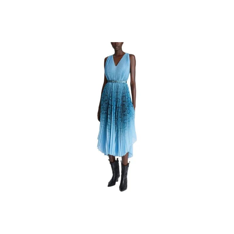 ERMANNO SCERVINO Snakeskin print Pleated Midi Dress-1
