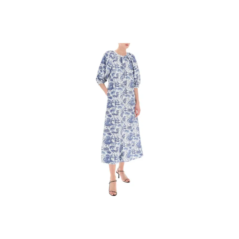 Staud Short-Sleeved Dresses Women's Blue-1