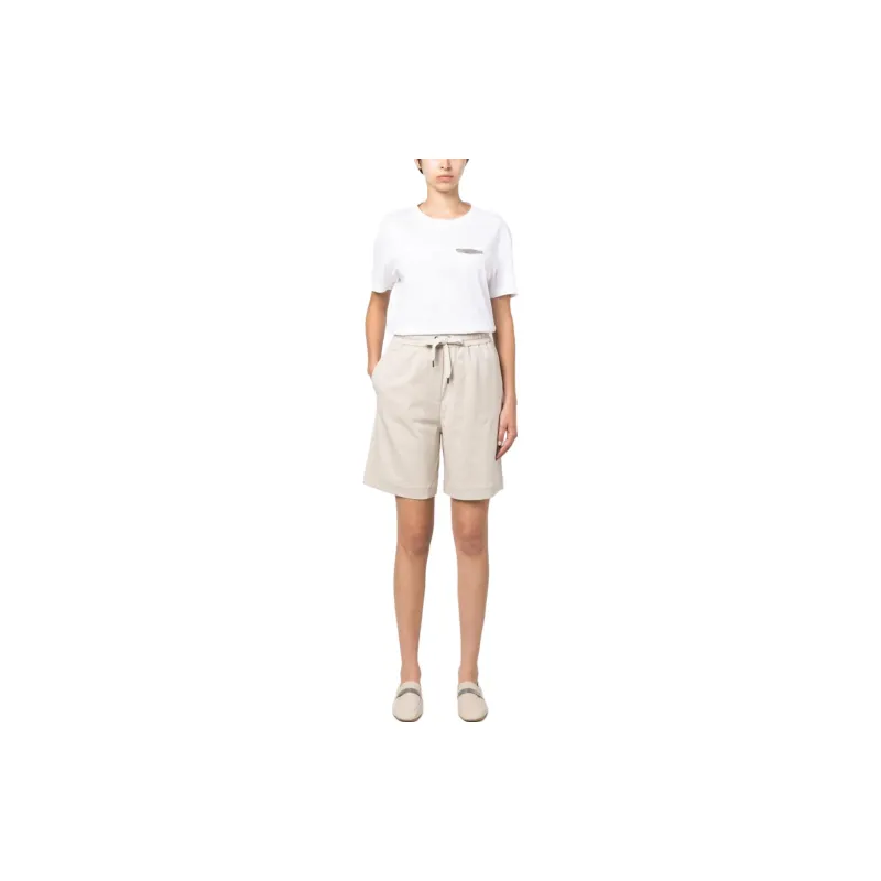 Brunello Cucinelli Casual Shorts Women's Light Beige-1