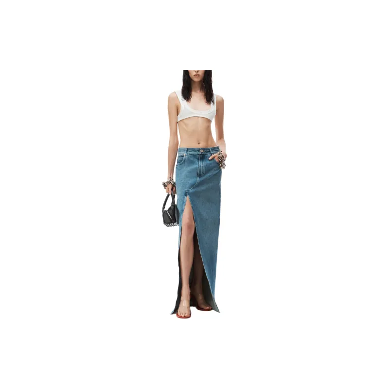 Alexander Wang Front slit Denim Maxi Skirt-3