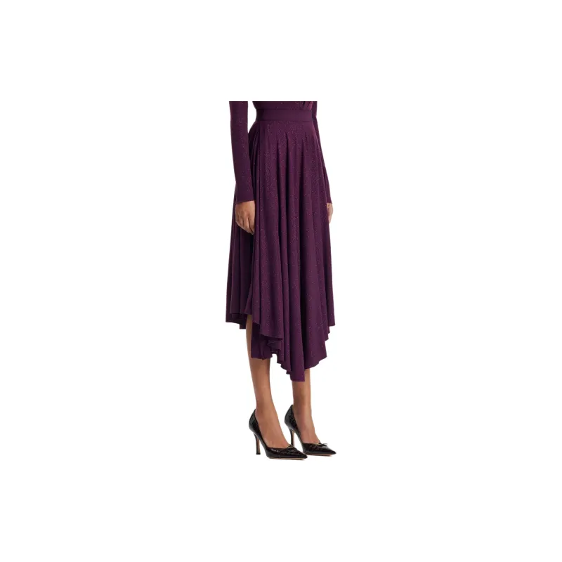 SCANLAN THEODORE Tinsel Drape Skirt Casual Long Skirts Women's Aubergine/Eggplant Purple-3