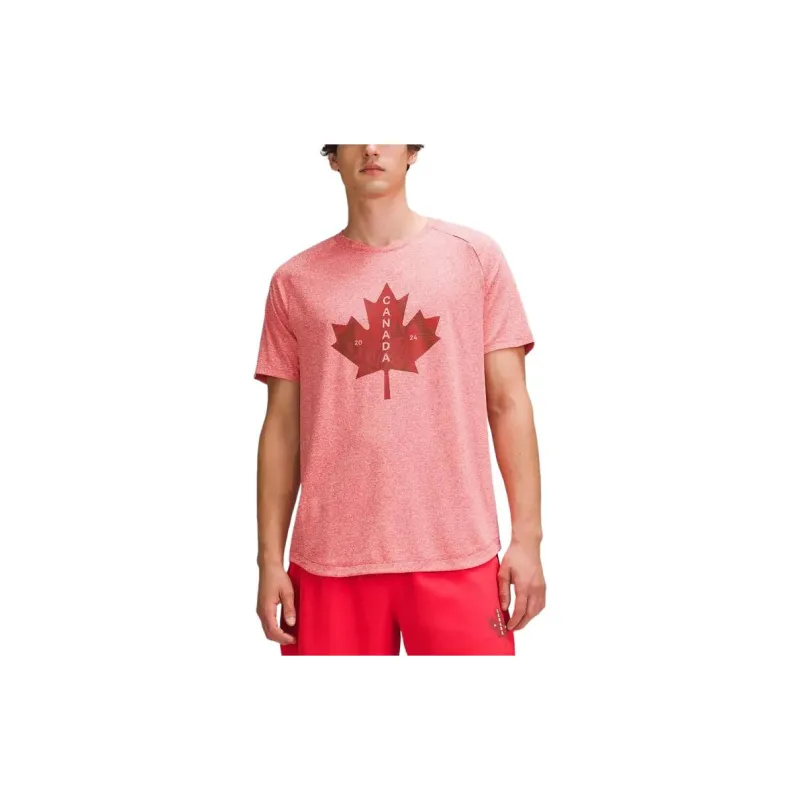 Lululemon Team Canada Collection License To Train COC T Shirt Men's Mixed Color Spicy Red-1