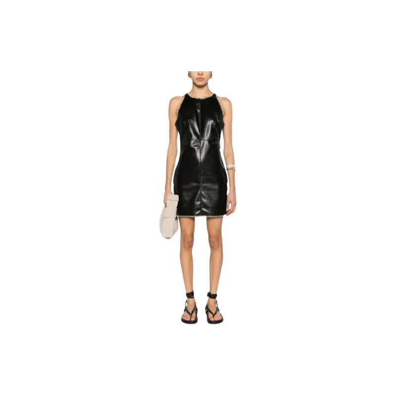 NANUSHKA Franca Raffia trim Minidress-1