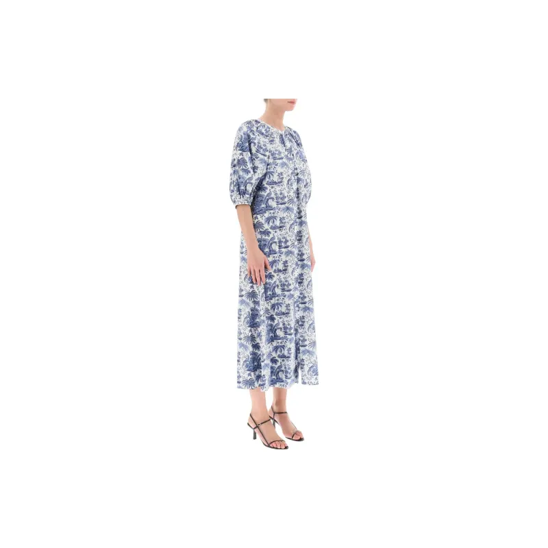 Staud Short-Sleeved Dresses Women's Blue-3